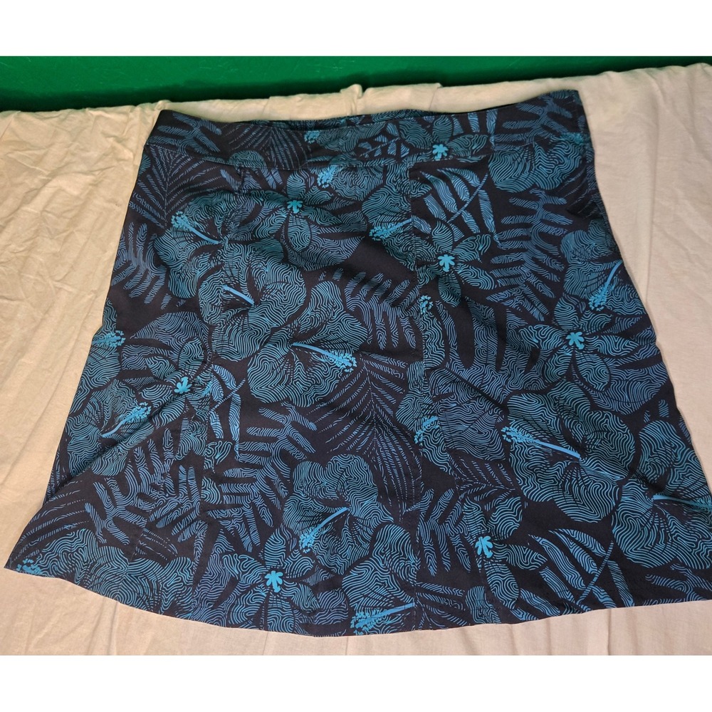 RipSkirt Hawaii Blue Tropical Floral Wrap Skirt Navy Turquoise Hibiscus Large
